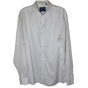 Flex White Dress Shirt Men's Sz XL‎ Designed in Italy